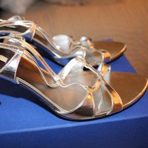 Miu Miu Silver Strappy Kitty Heels